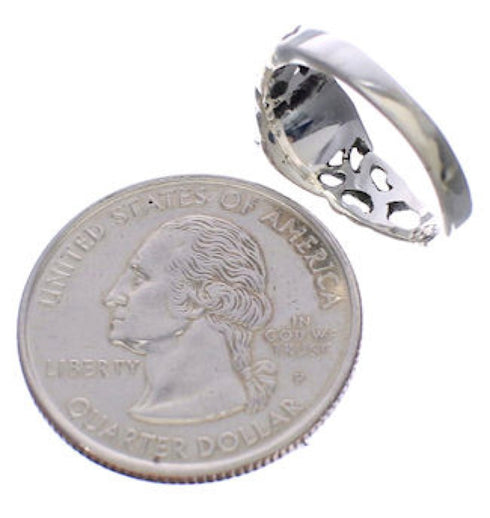 Southwestern Sterling Silver Jet Ring Size 6-1/4 UX34038